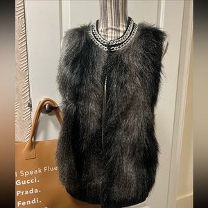 Jennifer Lopez Faux Fur vest Sz M